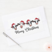 Сute Christmas Koeien Mooey Xmas Heifer Highland K Rechthoekige Sticker (Envelop)
