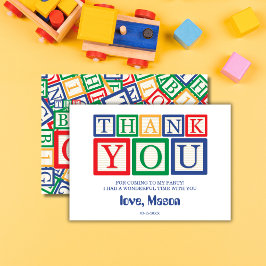 Сute Wooden ABC Blocks Primary Colors Bedankkaart
