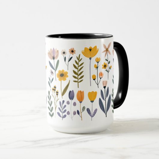 Сverzameling van vectorbloemen mok (Voorkant rechts)