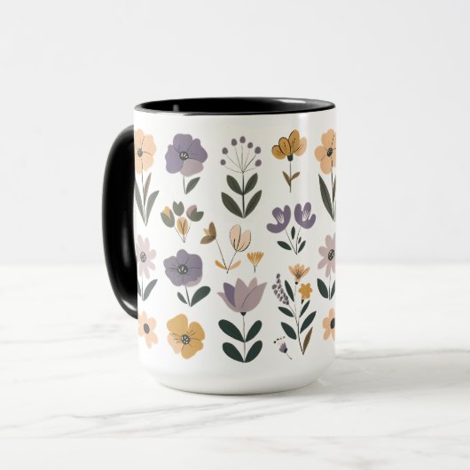 Сverzameling van vectorbloemen mok (Voorkant links)