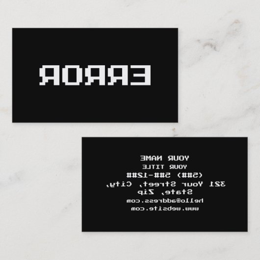 ЯOЯЯƎ | ERROR VISITEKAARTJE (Voorkant / Achterkant)