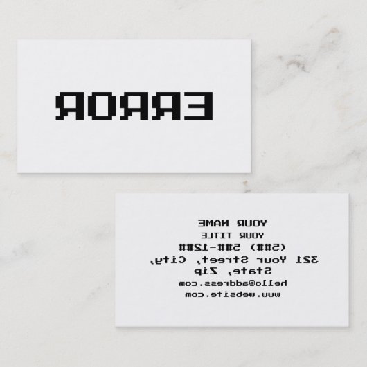 ЯOЯЯƎ | ERROR VISITEKAARTJE (Voorkant / Achterkant)