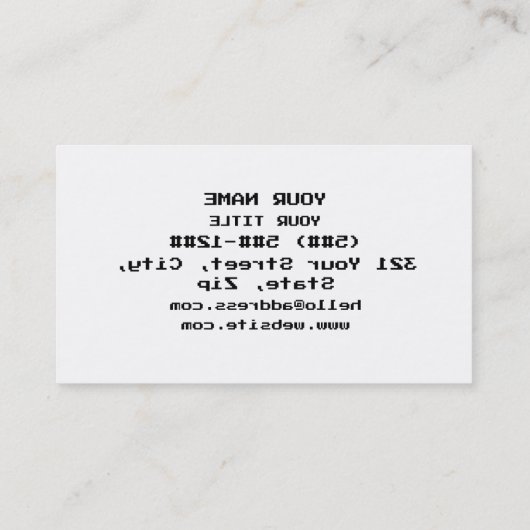 ЯOЯЯƎ | ERROR VISITEKAARTJE (Achterkant)