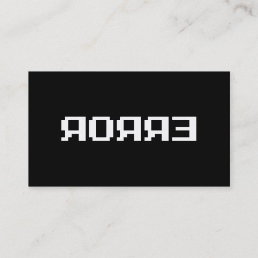 ЯOЯЯƎ | FOUT VISITEKAARTJE (Voorkant)