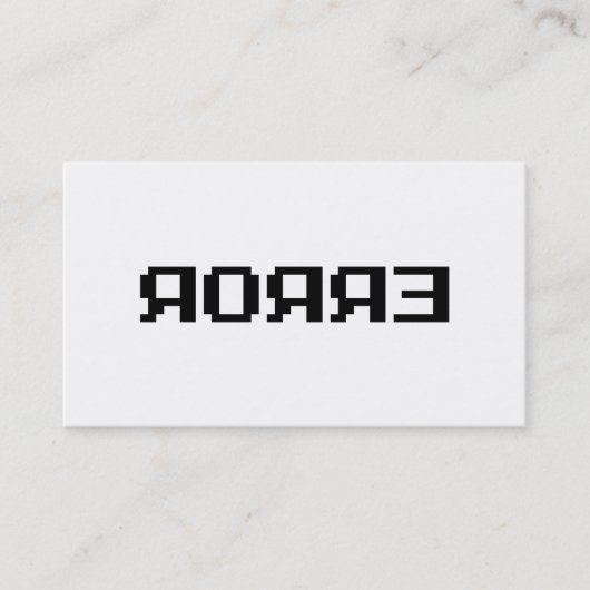 ЯOЯЯƎ | FOUT VISITEKAARTJE (Voorkant)