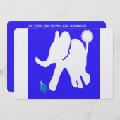 חנוכה Chanoeka dreidel met witte olifant Feestdagenkaart (Voorkant / Achterkant)