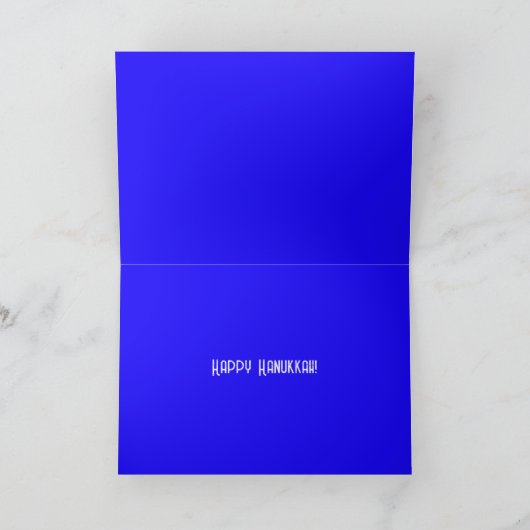 חנוכה schattige Chanoeka witte kat en menora kaart (Binnen)