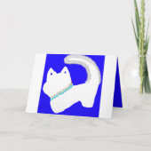 חנוכה schattige Chanoeka witte kat en menora kaart (Voorkant)