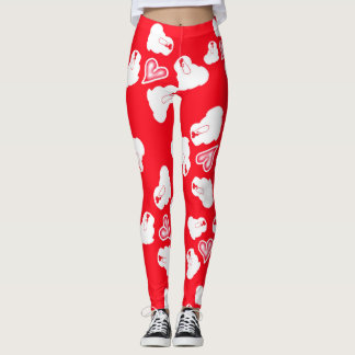 ט״ו באב schattige konijn Valentijnsdag Leggings