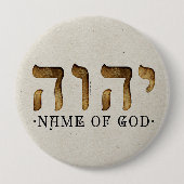 י ה ה/YHWH/Yahweh Ronde Button 4,0 Cm (Voorkant)