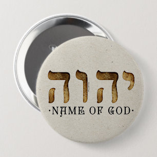 י ה ה/YHWH/Yahweh Ronde Button 4,0 Cm