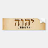י ה ו ה Jehovah Bumpersticker (Voorkant)