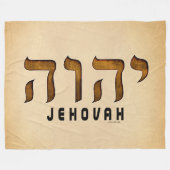 י ה ו ה Jehovah Fleece Deken (Voorkant (Horizontaal))