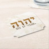י ה ו Yehweh Jehovah God Tetragrammaton Kartonnen Onderzetters (Gekanteld)