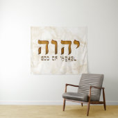 י ה ו Yehweh Jehovah God Tetragrammaton Wandkleed (In Situ (horizontaal))