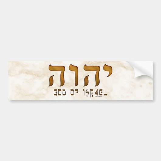 י ה ו Yehweh Tetragrammaton Bumpersticker (Voorkant)