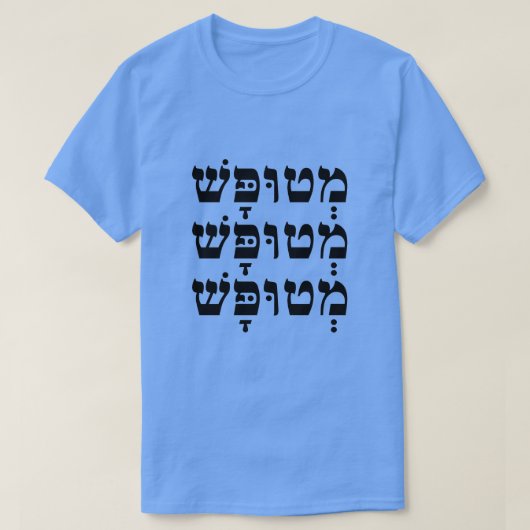 מְ וּ שׁ - Stupid in het Hebreeuws, T-shirt (Design voorkant)