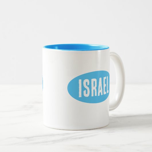 עיצוב ספל ק ר מ יDeIsraëls lichtblauwe Mok (Voorkant rechts)