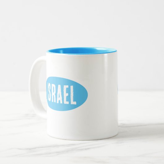 עיצוב ספל ק ר מ יDeIsraëls lichtblauwe Mok (Voorkant links)