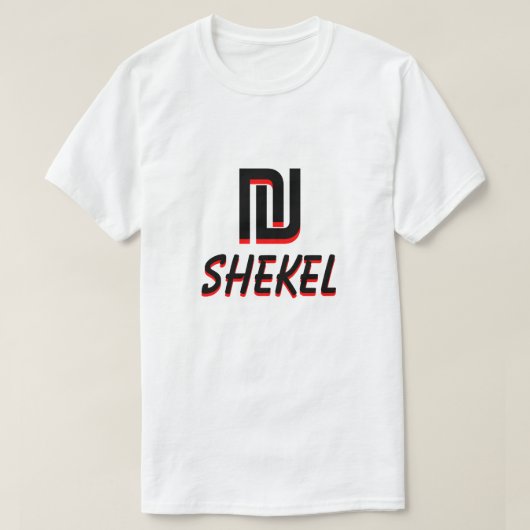 ₪ שֶׁקֶל חָדָשׁ Israëlische nieuwe shekel wit T-shirt (Design voorkant)