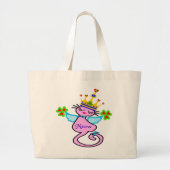 ♥ ت☘Ierse Swanky Queen-Cat Fabulous Stijlvol Grote Tote Bag (Voorkant)