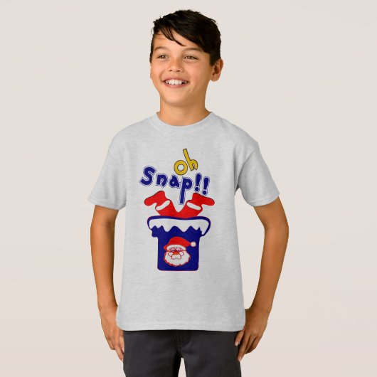 🎅ت! Sanp, Santa vast in een schoorsteen Crewneck T-shirt (Voorkant volledig)