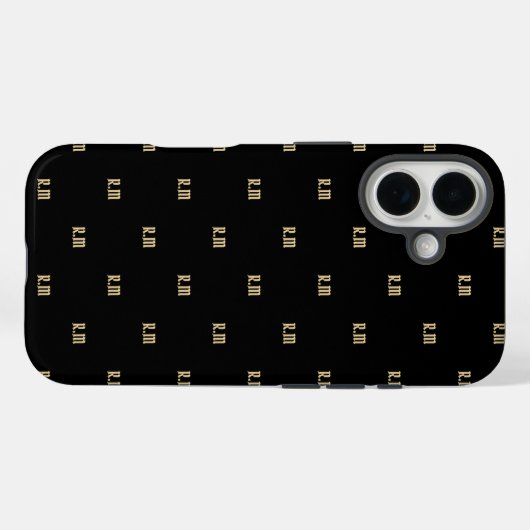 حروف اسم Elegant Monogram Case-Mate iPhone Case (Achterkant (horizontaal))