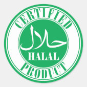 حلال Groen Gecertificeerd Halal Ronde Sticker (Voorkant)