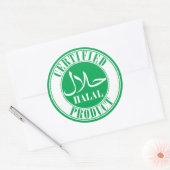 حلال Groen Gecertificeerd Halal Ronde Sticker (Envelop)