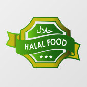 ح ل ا Halal Food Business Window Sign. Sticker Dec (Vel)