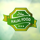 ح ل ا Halal Food Business Window Sign. Sticker Dec (Vel 3)