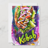 شيشك باب kebab gegrild sappige Arabische keuken Kaart (Voorkant)