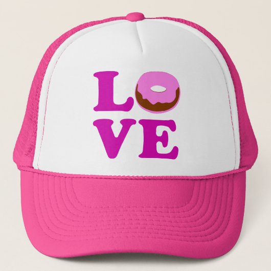 ღ تLiefde Donut Stijlvolle Cool Trucker Hatت ღ Trucker Pet (Voorkant)