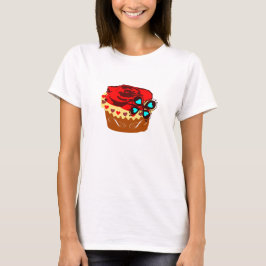 °ღ★Rode-Roze Choco-Cupcake Pasvorm Baby Pop★ღ° T-shirt
