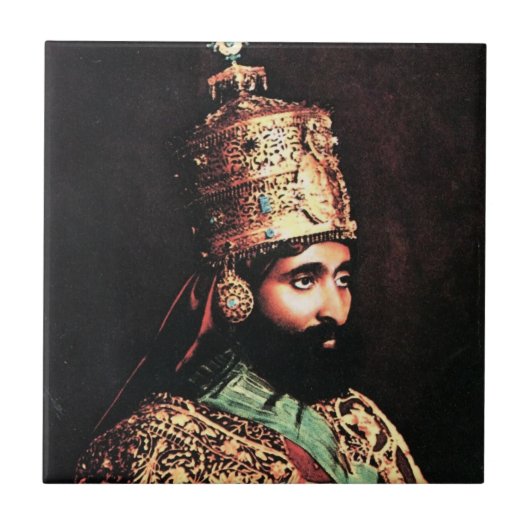 ቀዳማዊኃይለሥላሴ Haile Selassie I Jah Rastafari Roots Tegeltje (Voorkant)