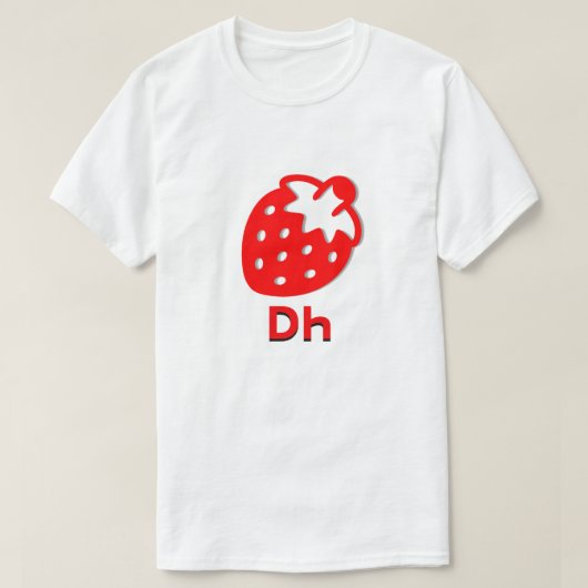 Ꭰ Ꮒ - aardbei in Cherokee T-shirt (Design voorkant)