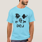 Ꭰ Ꮧ - vis in Cherokee blauw T-shirt (Voorkant)