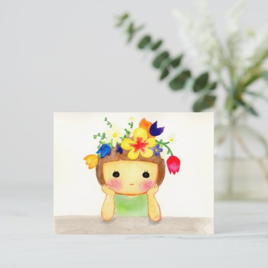 あたまお花畑 FEESTDAGENKAART (Staand voorkant)