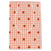 いちご＆ギンガムチェック（サーモンピンク）   MEDIUM CADEAUZAKJE (Voorkant)