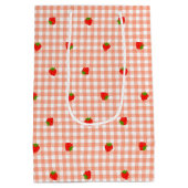 いちご＆ギンガムチェック（サーモンピンク）   MEDIUM CADEAUZAKJE (Achterkant)