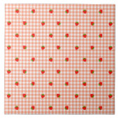いちご&ギンガムチェック(サーモンピンク)  TEGELTJE (Voorkant)