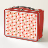いちご&チェック(オレンジ) メタルランチボックス (Voorkant)