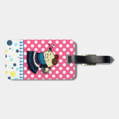 えっちゃんの ラゲッジタグ (裏もご本人 or カードケース) 青 bagagelabel (Achterkant horizontaal)