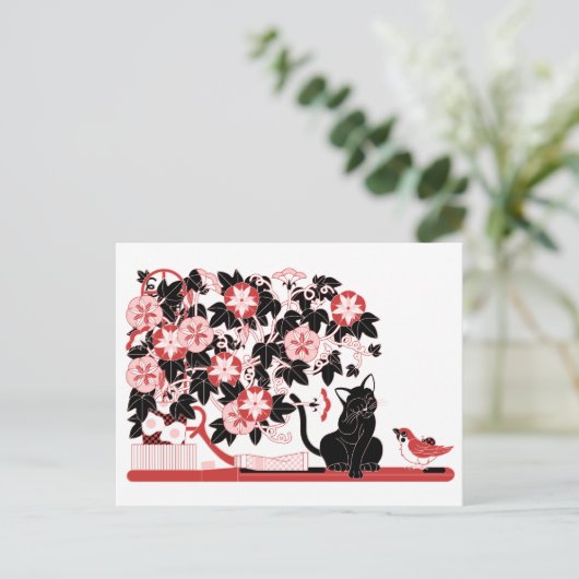 おはようあさがお（Good morning,morning glory.） Briefkaart (Staand voorkant)