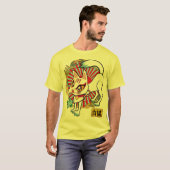 お魚くわえた白狐さん♪ WHITE FOX T-SHIRT (Voorkant volledig)