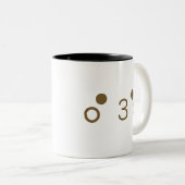 かおもじ【kaomoji】collection☆ tweekleurige koffiemok (Voorkant rechts)