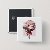 かわいいアニメキャラの缶バッジ VIERKANTE BUTTON 5,1 CM (Voorkant /achterkant)