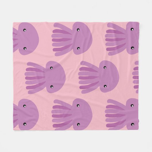 かわいいクラゲのフリースブランケット FLEECE DEKEN (Voorkant (Horizontaal))