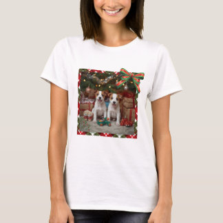 かわいいジャックラッセルテリアの子犬たちとクリスマス♡ T-SHIRT