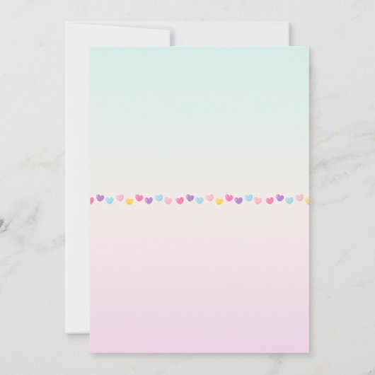 かわいいピンクのゆるふわユニコーン♡女の子の誕生日パーティー KAART (Achterkant)